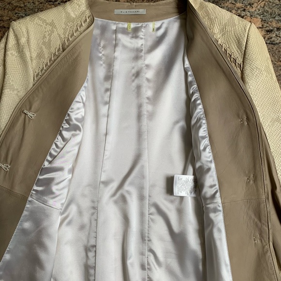 😍Elie Tahari Python Print Leather Jacket😍 - Picture 5 of 6